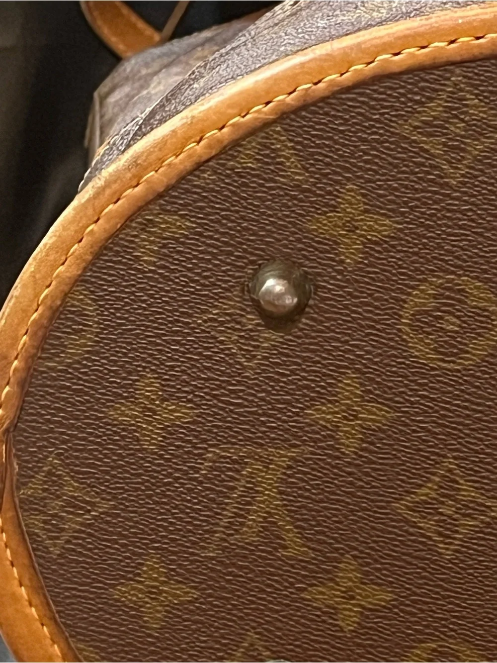 Vintage Louis Vuitton French Company Monogram Bucket Bag GM Shoulder Tote